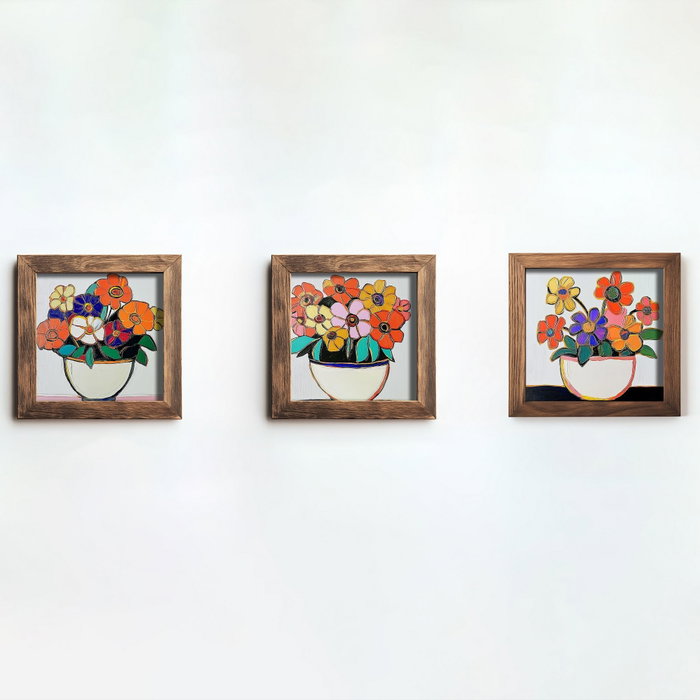 Wallity UKZM065 Pintura Decorativa en MDF con Marco (3 Piezas)